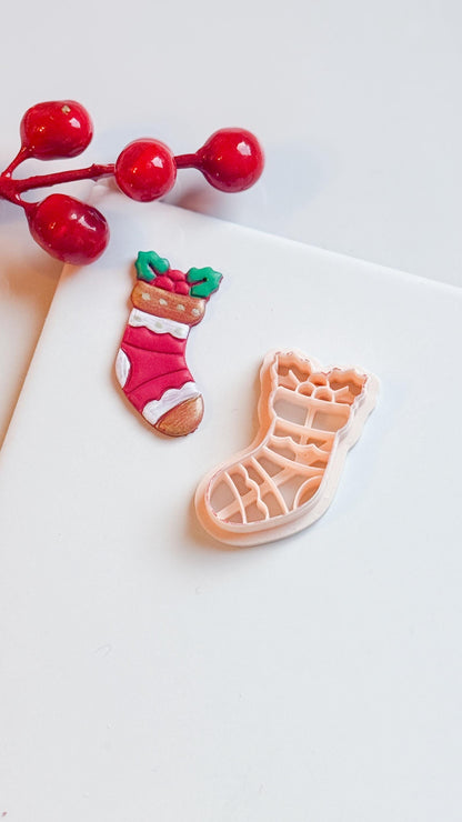 Christmas Stocking Clay Cutter: Holiday Earring DIY (25-45 mm)