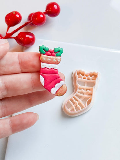 Christmas Stocking Clay Cutter: Holiday Earring DIY (25-45 mm)