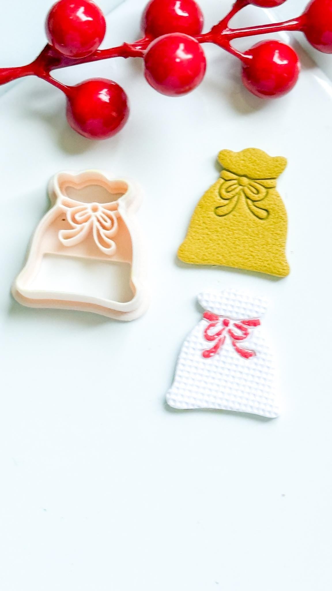 Santa Sack Polymer Clay Cutter Christmas Earrings and Ornaments