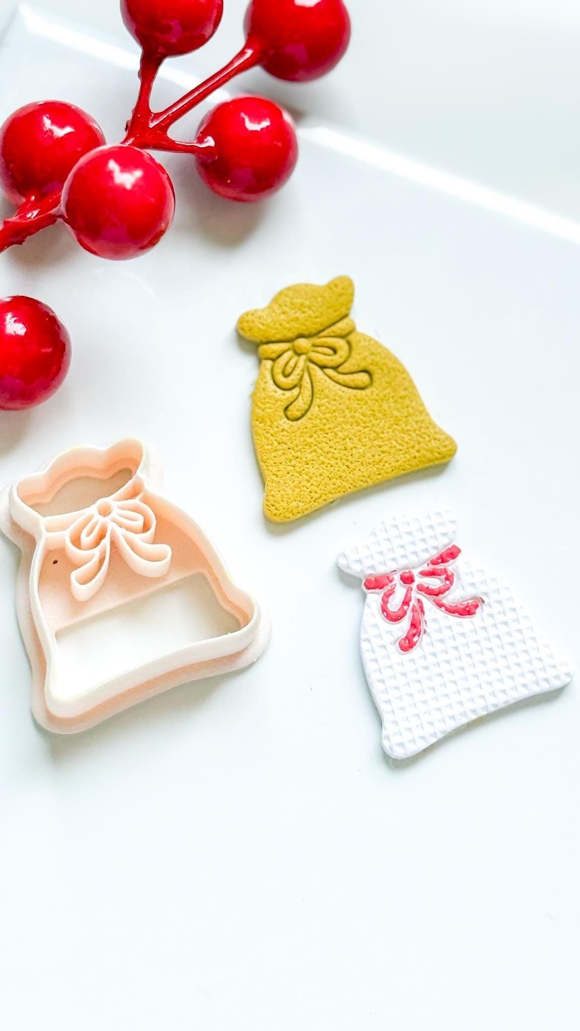 Santa Sack Polymer Clay Cutter Christmas Earrings and Ornaments