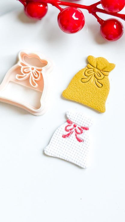 Santa Sack Polymer Clay Cutter Christmas Earrings and Ornaments