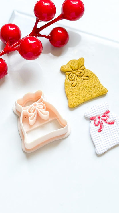 Santa Sack Polymer Clay Cutter Christmas Earrings and Ornaments