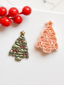 Christmas Tree Polymer Clay Cutter Festive Bow Design for Earrings & Jewelry