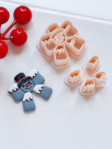 Snowman Bow Polymer Clay Cutter Christmas Earrings and Ornaments