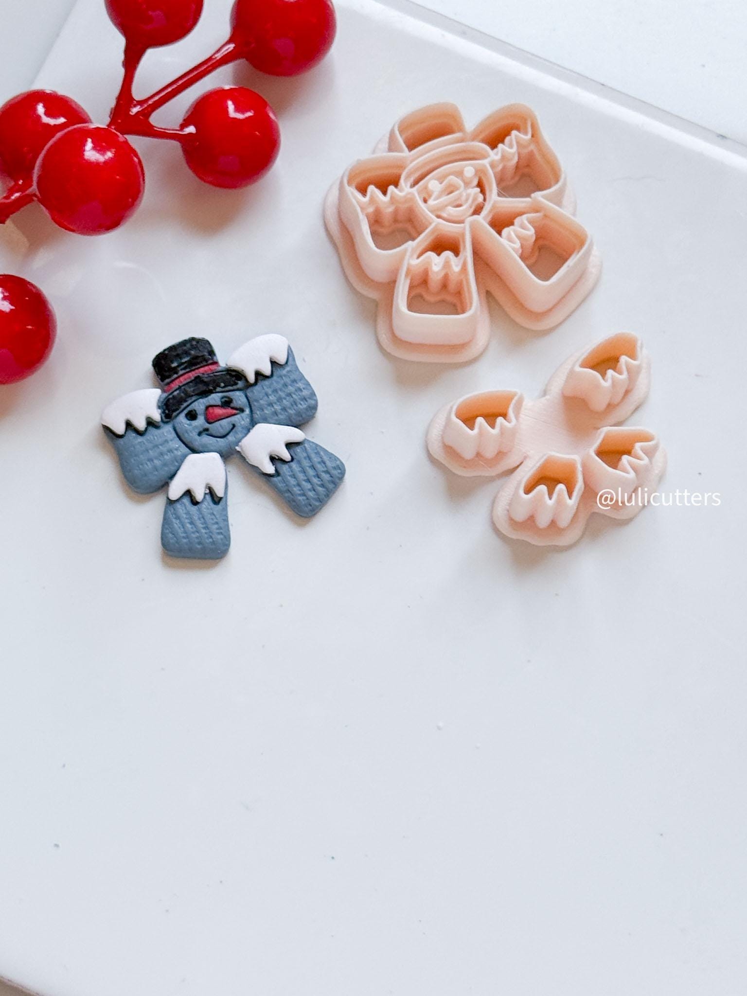 Snowman Bow Polymer Clay Cutter Christmas Earrings and Ornaments