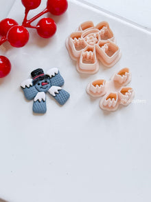 Snowman Bow Polymer Clay Cutter Christmas Earrings and Ornaments