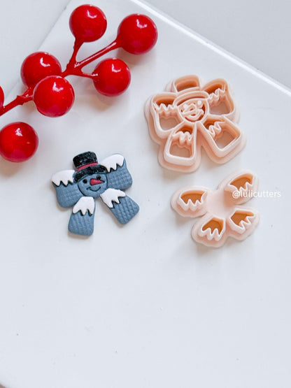 Snowman Bow Polymer Clay Cutter Christmas Earrings and Ornaments