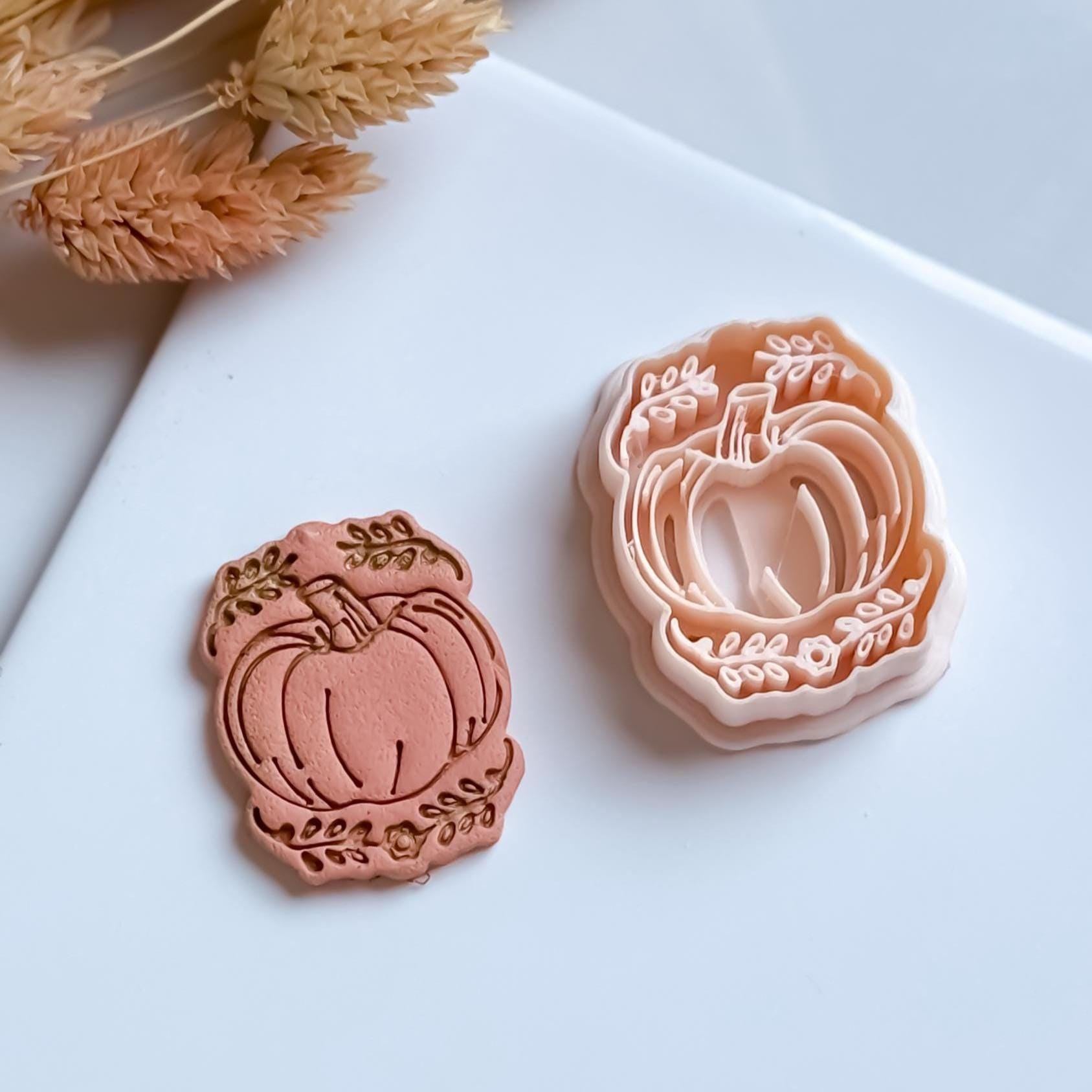 Pumpkin Clay Cutter with Leaves: Fall Jewelry Making Tool