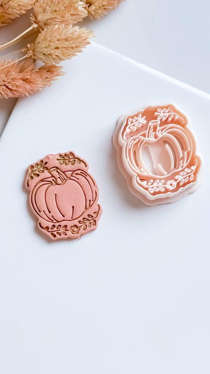 Pumpkin Clay Cutter with Leaves: Fall Jewelry Making Tool