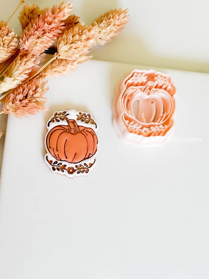 Pumpkin Clay Cutter with Leaves: Fall Jewelry Making Tool