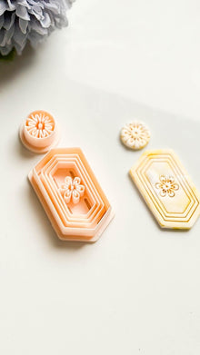 Mediterranean Tile Clay Cutter Set Faux Ceramic Floral Frame Design