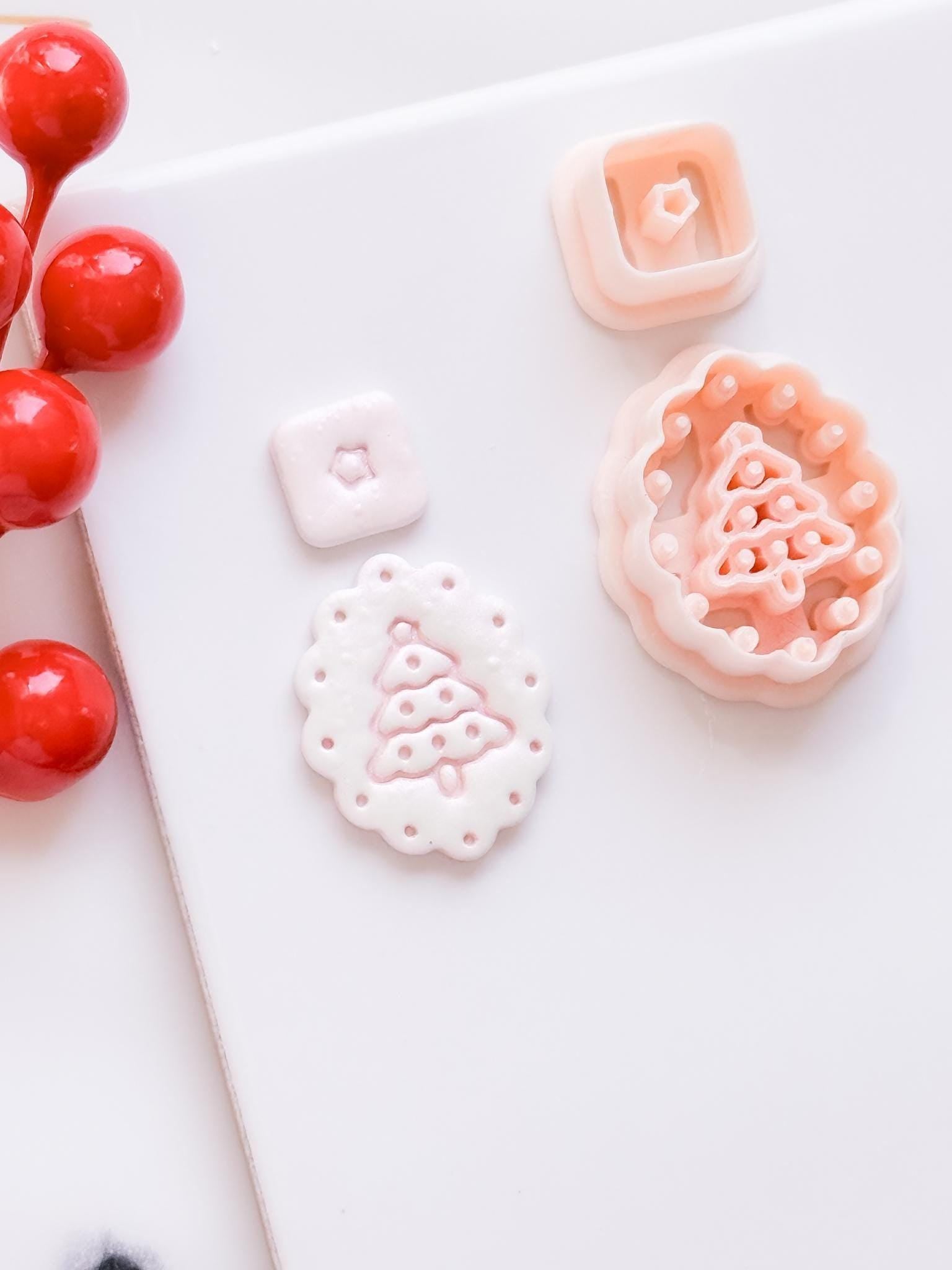 Winter Fairy Christmas Tree Polymer Clay Cutter Set Holiday Earrings & Jewelry