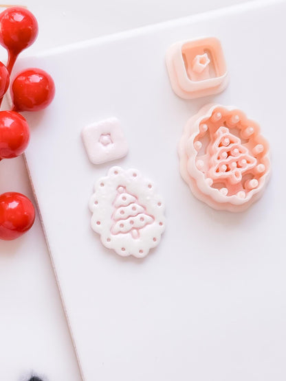 Winter Fairy Christmas Tree Polymer Clay Cutter Set Holiday Earrings & Jewelry