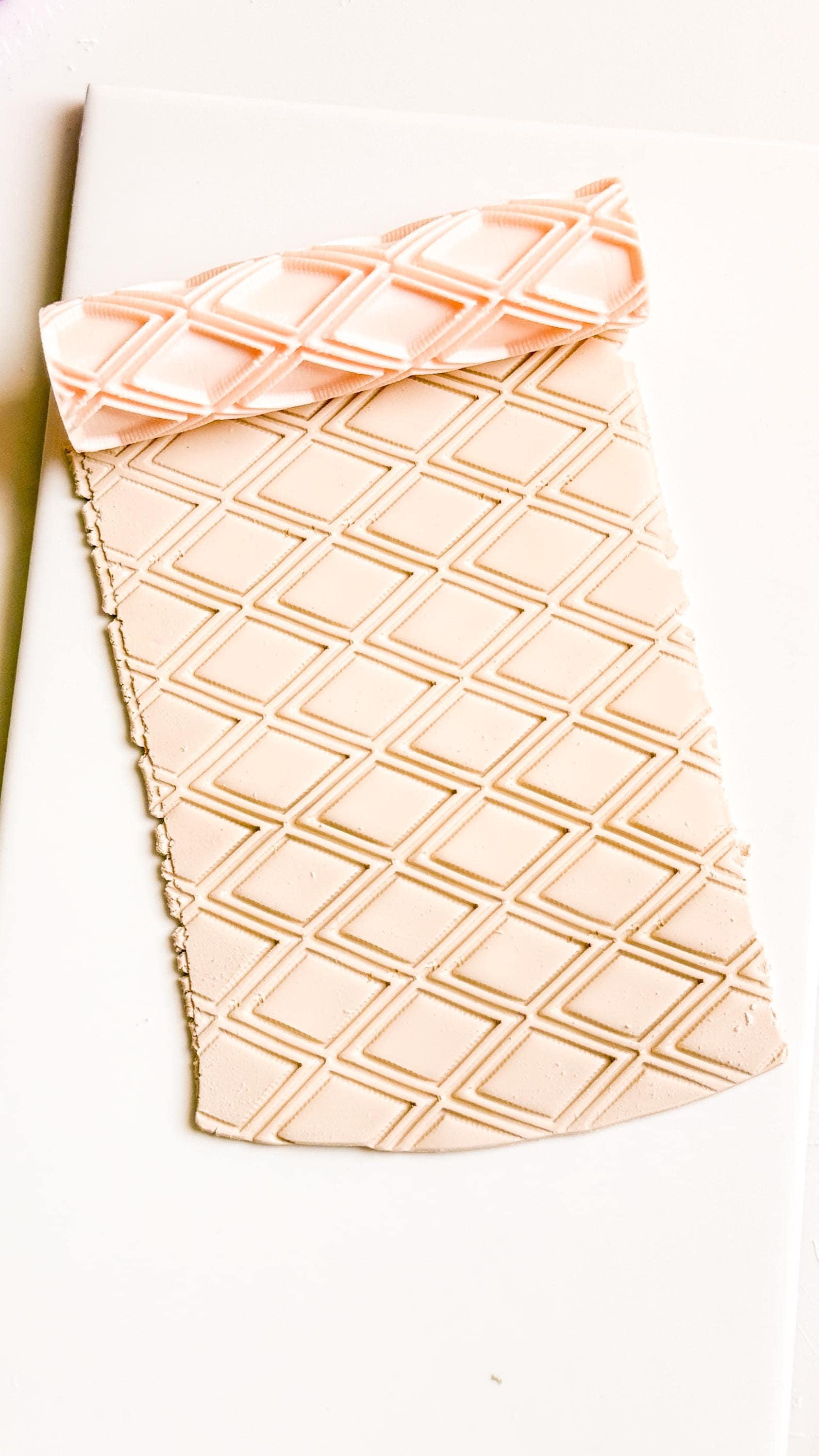 Diamond Pattern Texture Roller Geometric Embossing Tool for Polymer Clay Jewelry & Crafts