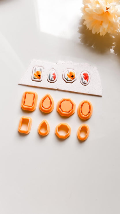 Minimalist Stud Earring Clay Cutter Set: Geometric Polymer Clay Jewelry