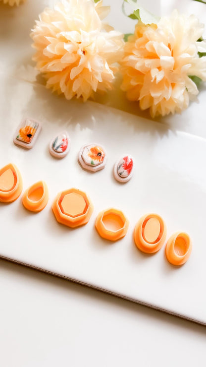 Minimalist Stud Earring Clay Cutter Set: Geometric Polymer Clay Jewelry