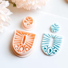 Rustic Clay Earring Cutter Set: Arched Base & Round Topper