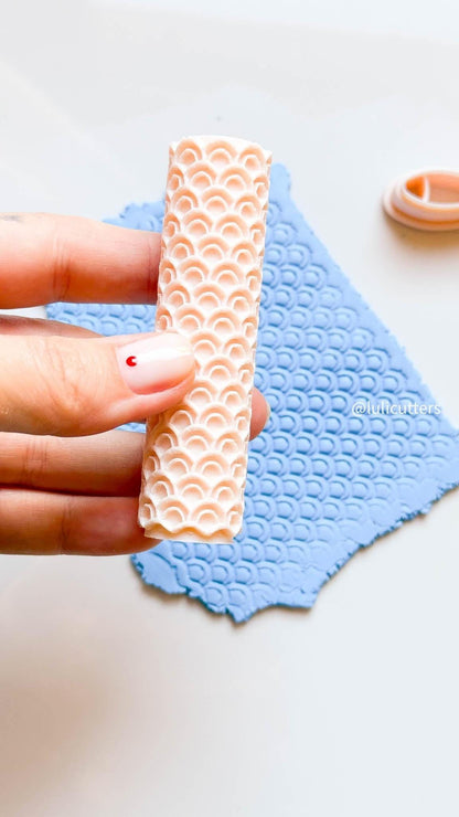 Fish Scale Texture Roller Mermaid Scallop Pattern Roller for Polymer Clay