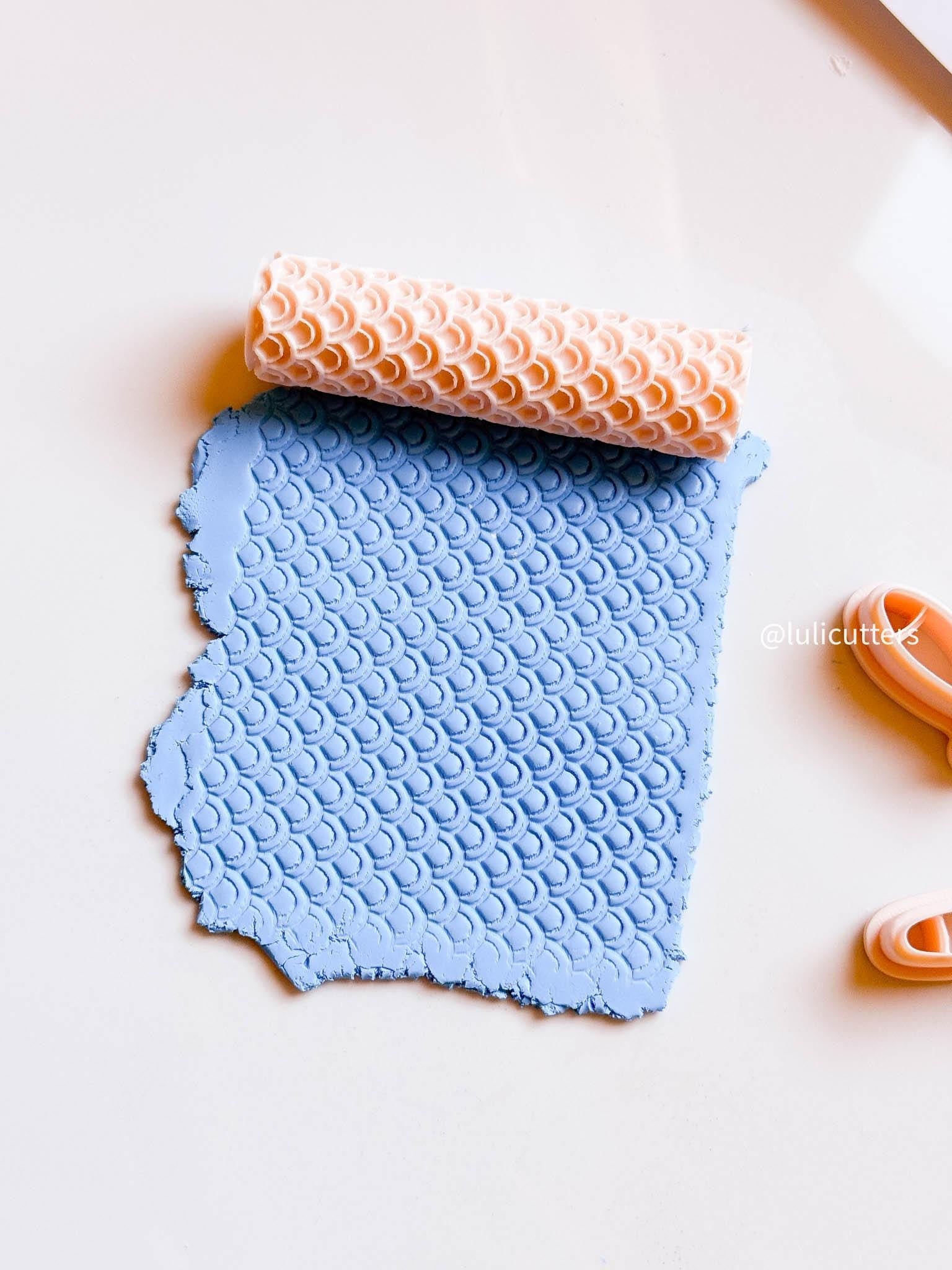 Fish Scale Texture Roller Mermaid Scallop Pattern Roller for Polymer Clay