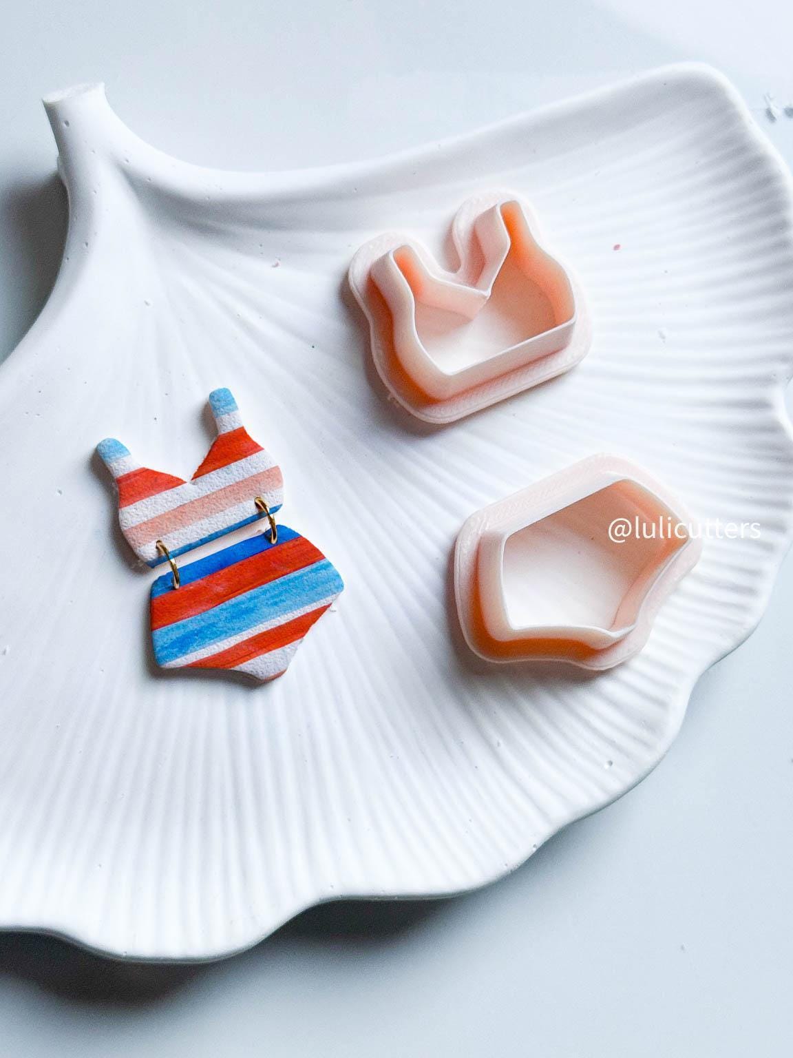 Swimsuit Earring Cutter Set Polymer Clay Cutter for 2-Piece Bikini Earrings