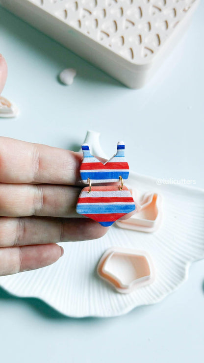 Swimsuit Earring Cutter Set Polymer Clay Cutter for 2-Piece Bikini Earrings