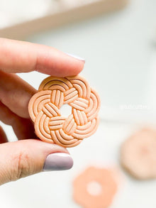Round Celtic Knot Polymer Clay Cutter Floral-Style Braided Imprint Earring Tool