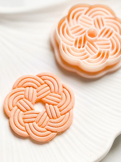 Round Celtic Knot Polymer Clay Cutter Floral-Style Braided Imprint Earring Tool