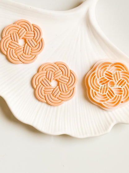 Round Celtic Knot Polymer Clay Cutter Floral-Style Braided Imprint Earring Tool
