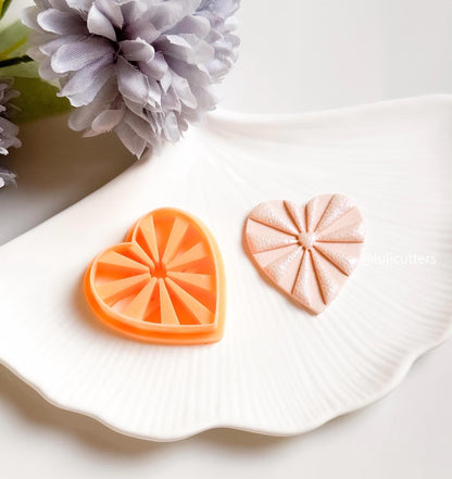 Sunburst Heart Polymer Clay Cutter