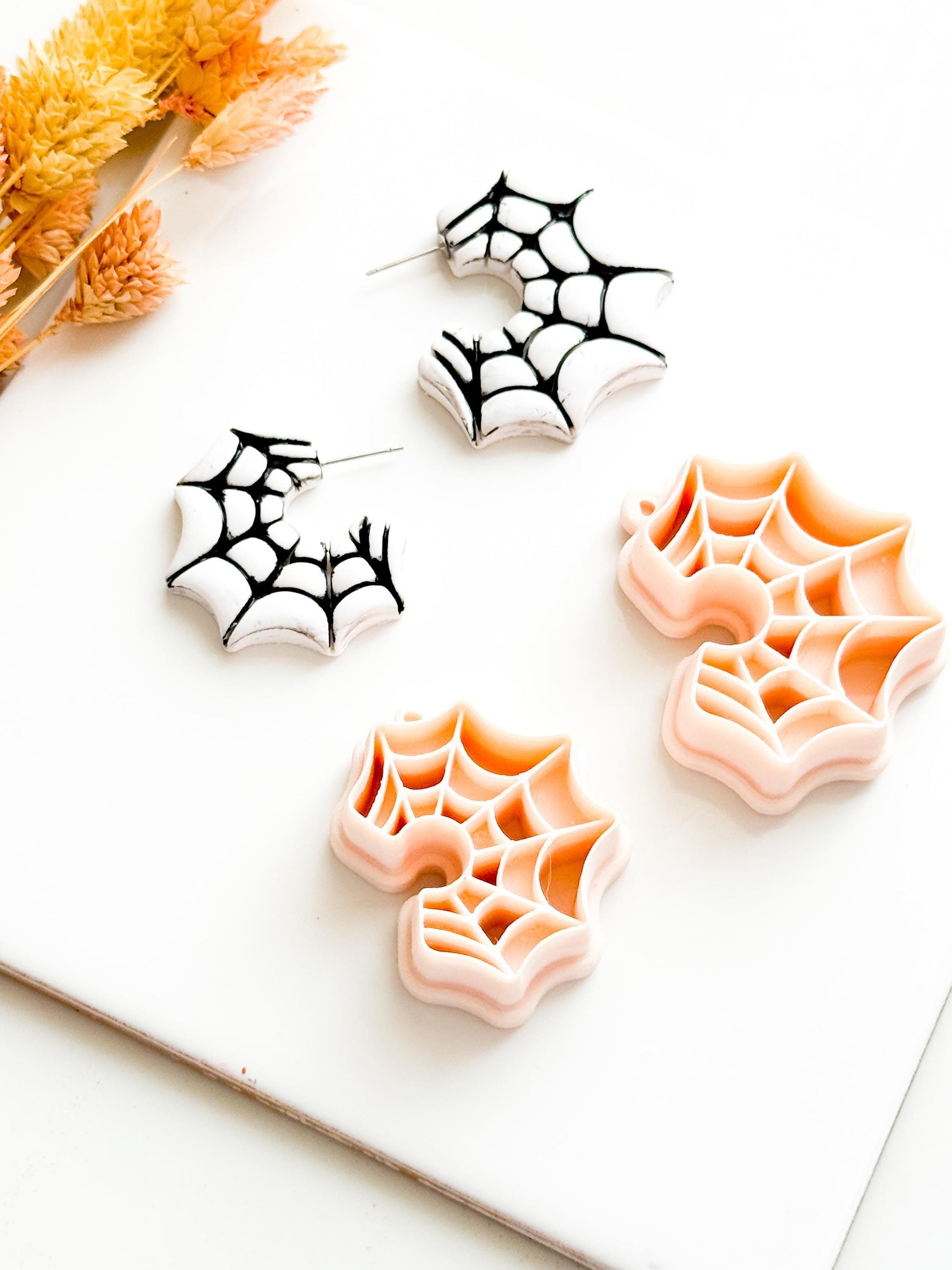 Spiderweb Hoop Polymer Clay Cutter: Gothic Halloween Earrings