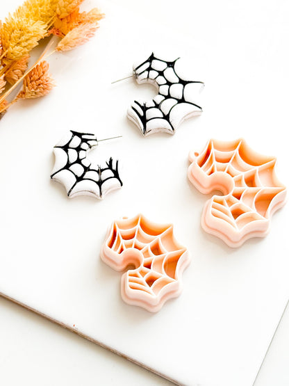 Spiderweb Hoop Polymer Clay Cutter: Gothic Halloween Earrings