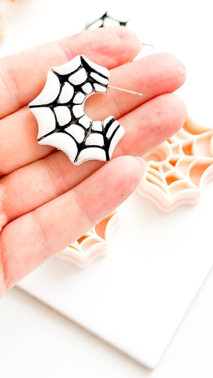 Spiderweb Hoop Polymer Clay Cutter: Gothic Halloween Earrings