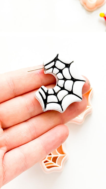 Spiderweb Hoop Polymer Clay Cutter: Gothic Halloween Earrings