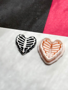 Heart Ribcage Clay Cutter Skeleton Imprint Earring Tool for Spooky Earrings