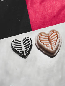 Heart Ribcage Clay Cutter Skeleton Imprint Earring Tool for Spooky Earrings