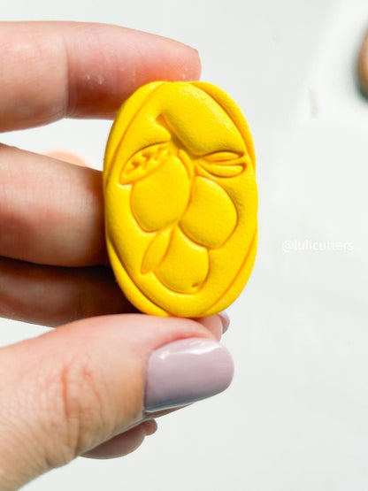 Fruit Imprint Clay Cutter Set 5-Piece Citrus, Pear, Grape & Lemon Polymer Clay Earring Cutters