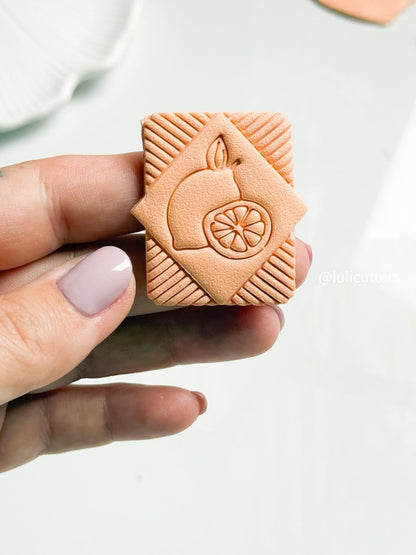 Fruit Imprint Clay Cutter Set 5-Piece Citrus, Pear, Grape & Lemon Polymer Clay Earring Cutters