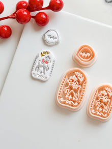 Winter Fairy Reindeer Trippant Polymer Clay Cutter Set Holiday Jewelry Design