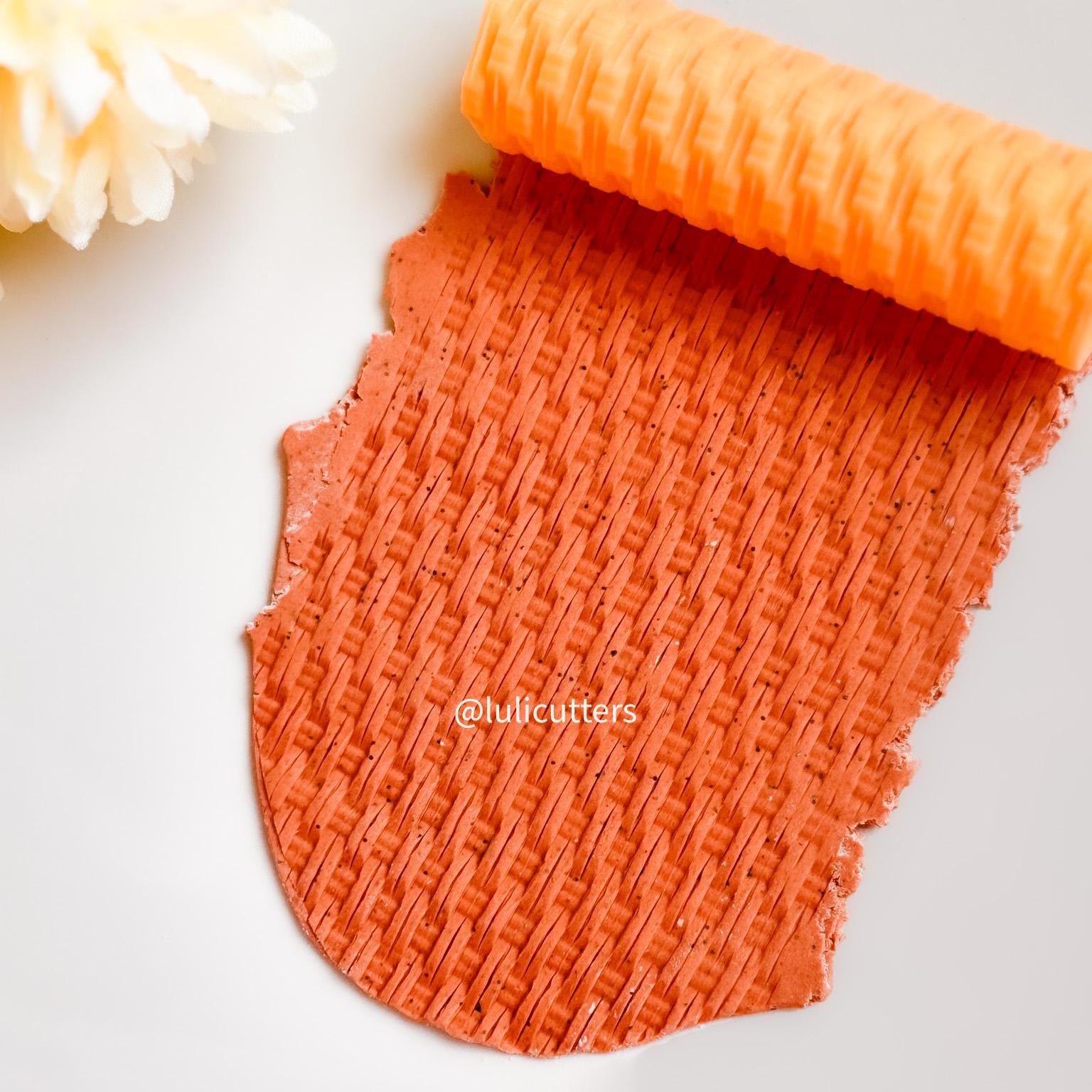 Rattan Texture Roller for Clay | Basket Weave Pattern | Polymer Clay Tool | Woven Slab Roller | Earring Texture Tool