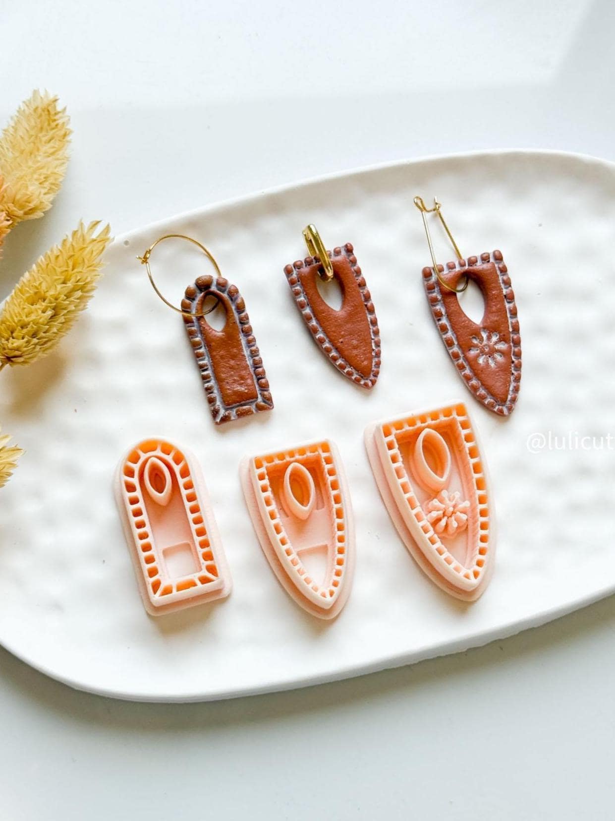 Charm Polymer Clay Cutter Set Arch & Shield DIY Clay Earrings