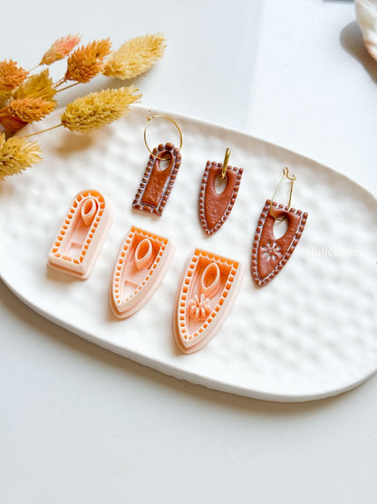 Charm Polymer Clay Cutter Set Arch & Shield DIY Clay Earrings