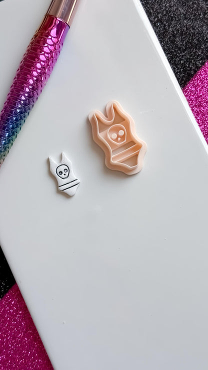 Skull Swimsuit Polymer Clay Cutter: Gothic Halloween Jewelry Mold