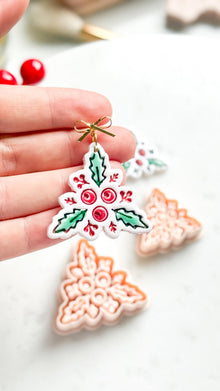 Holly & Berries Clay Cutter – Christmas Polymer Clay Stud Shape