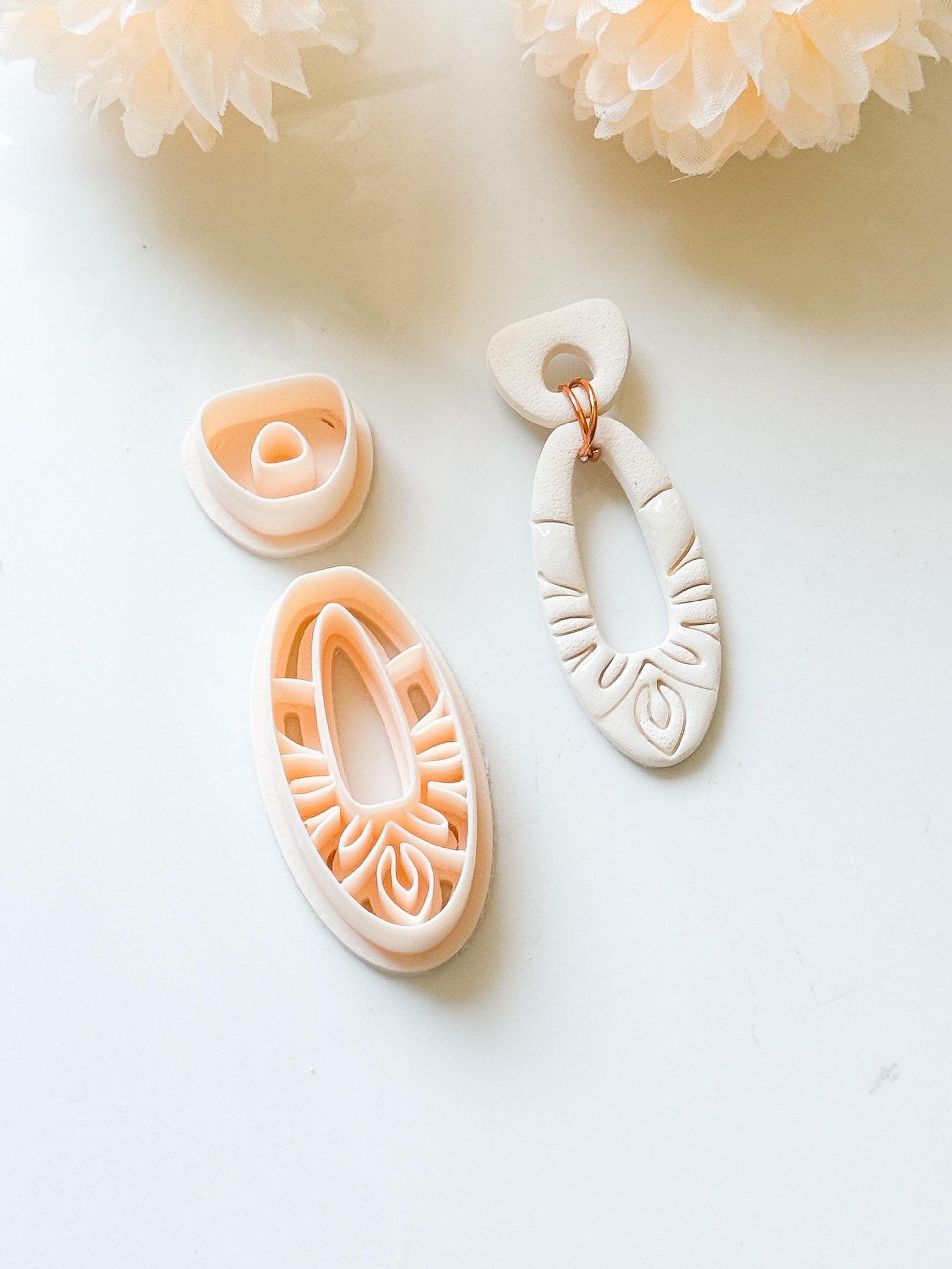 Floral Petal Clay Cutter Set: Statement Earring Making, 46mm