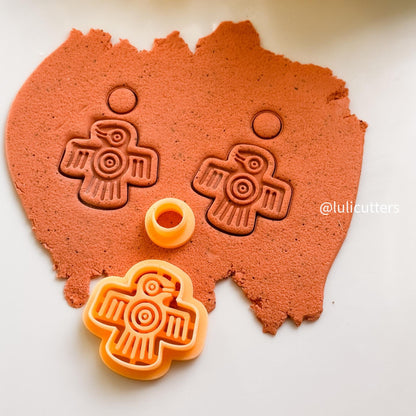 Thunderbird Clay Cutter: Aztec Tribal Earring Design