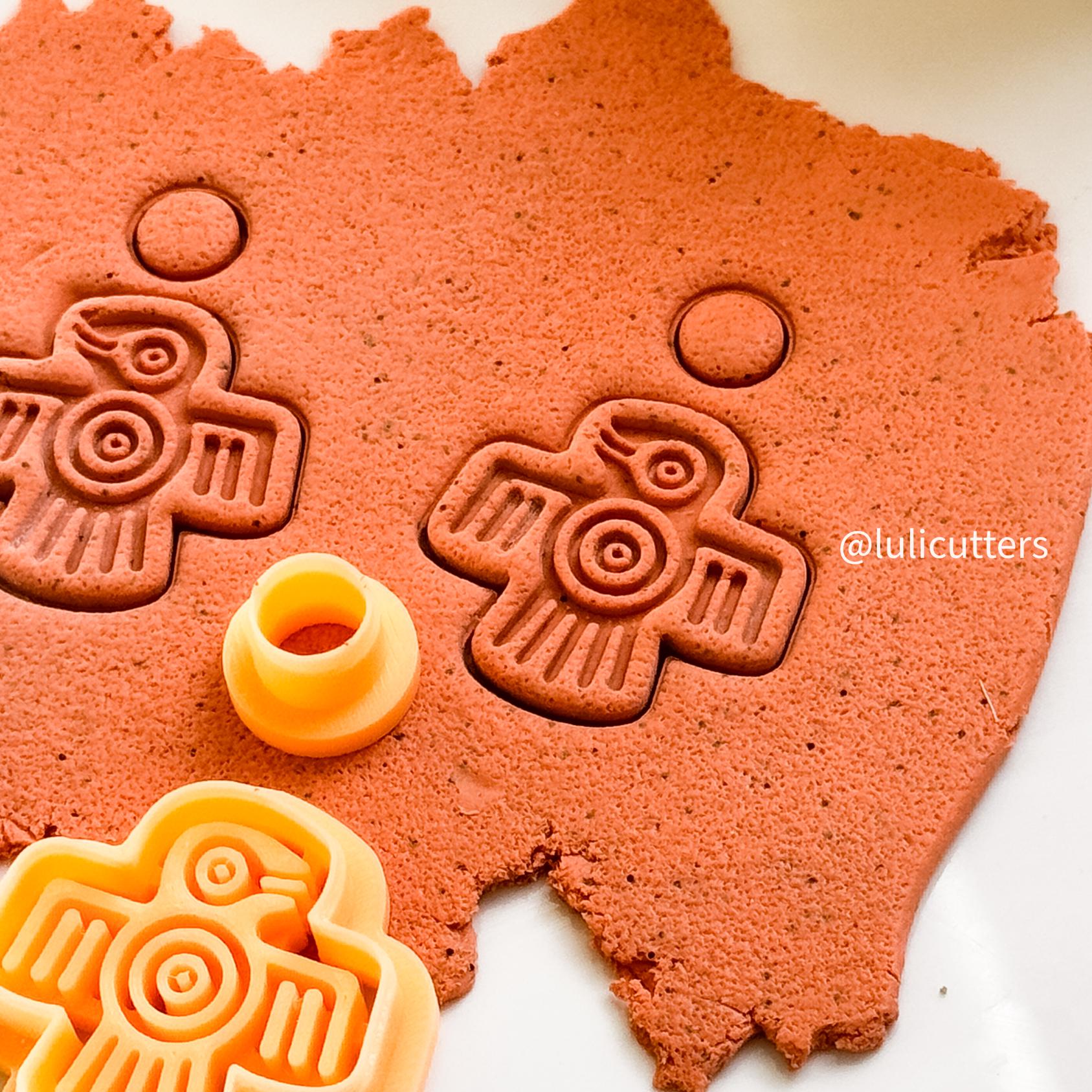 Thunderbird Clay Cutter: Aztec Tribal Earring Design