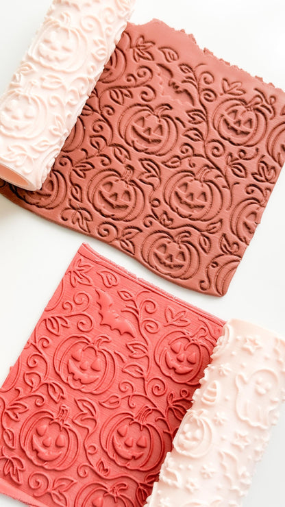 Halloween Pumpkin Pattern Roller: Polymer Clay Jewelry & Crafts - Emboss/Deboss