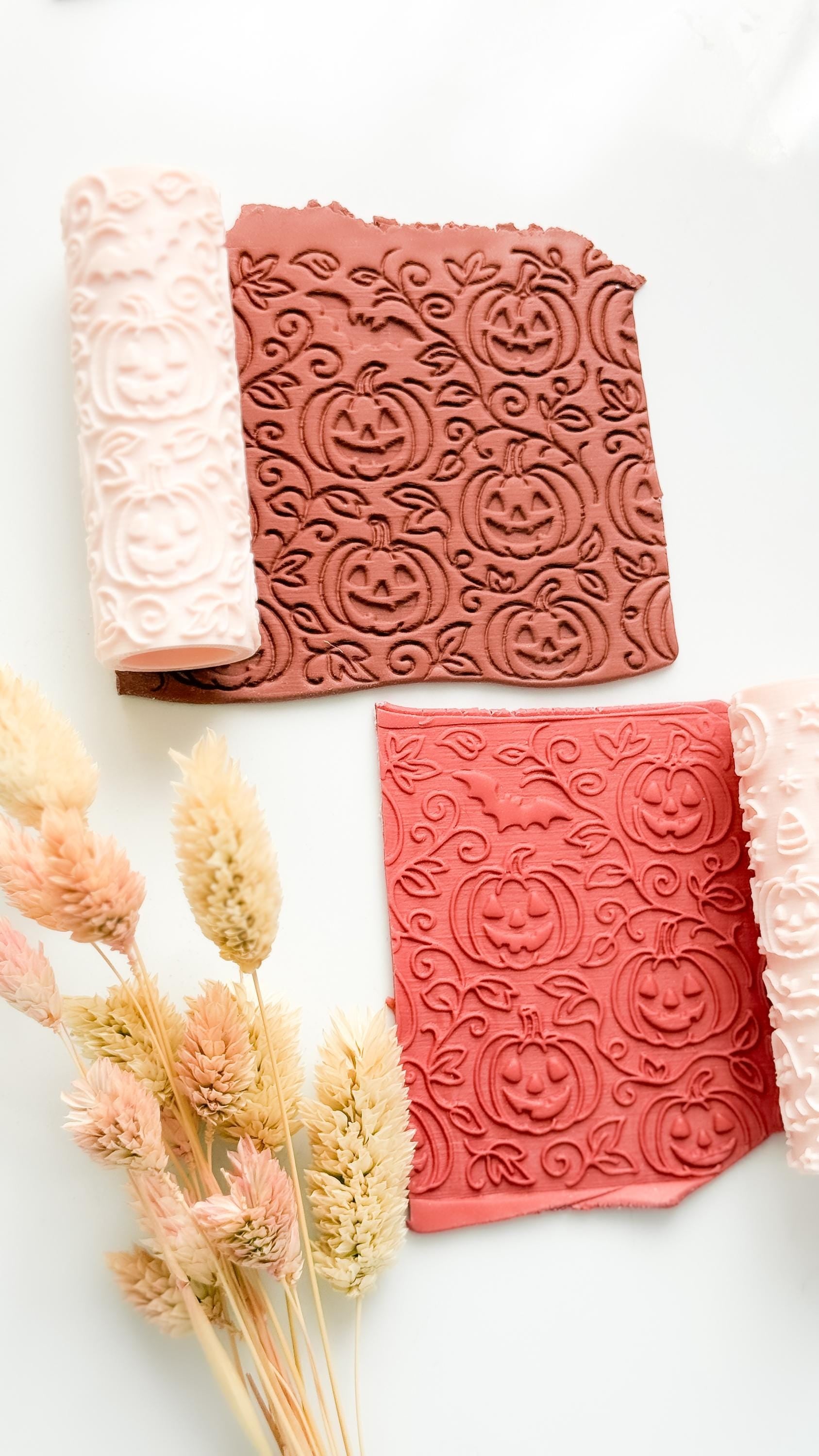 Halloween Pumpkin Pattern Roller: Polymer Clay Jewelry & Crafts - Emboss/Deboss
