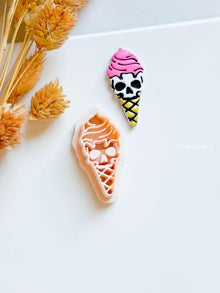 Skull Ice Cream Cone Clay Cutter: Halloween Gothic Jewelry Tool