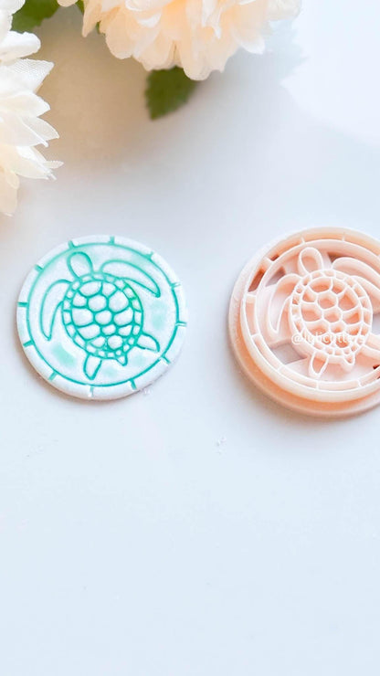 Sea Turtle Clay Cutter: Coastal Imprint for Polymer Clay Earrings